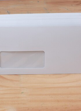 白色西式空白5号开窗信封空白无字覆膜4-10厘米粘膜欧U式加厚140