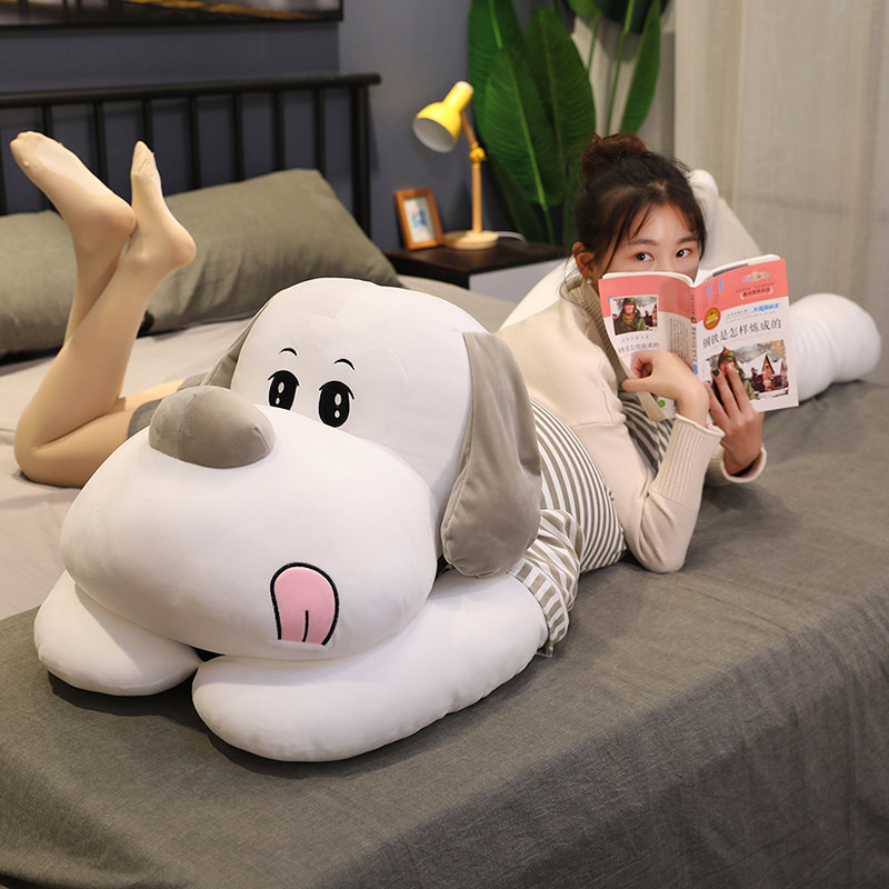 大型趴趴狗e睡觉抱枕长条哈巴狗毛绒玩具超大玩偶女生娃娃公仔床