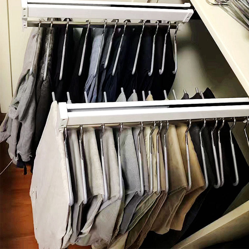 50cm拉拉宜i居顶装衣帽间衣柜收纳神器伸缩拉杆节省空间裤架,住宅家具,伸缩衣/裤架,淘宝优惠券,粉丝福利购,淘宝优惠卷