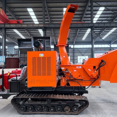 厂家现货履带式树枝粉碎机 柴油动力木材K粉碎机 园林果木碎枝机