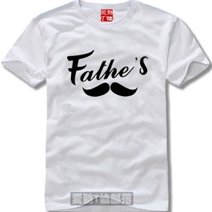 新款靓女潮男纯棉DIY定制父亲节 有史以来伟大的V父亲百搭T恤衫