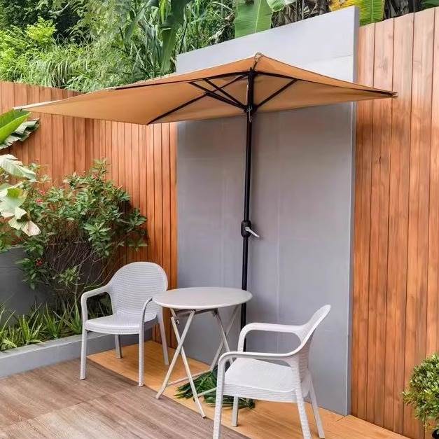 户外遮阳伞庭院靠墙半边太