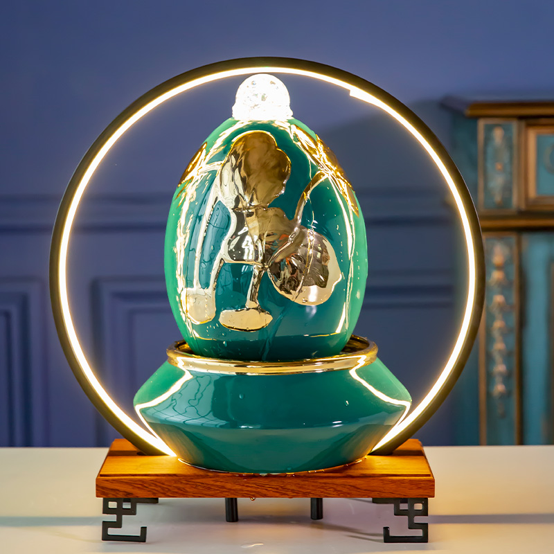 招财流水摆件水循环加湿喷泉客厅玄关办公室桌面创意装饰开业礼品