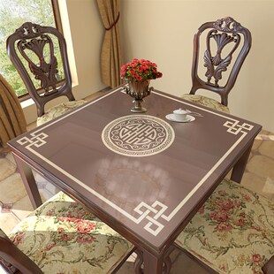 正方形老式四方桌布防水防油免洗防烫茶几麻将软玻璃餐桌垫