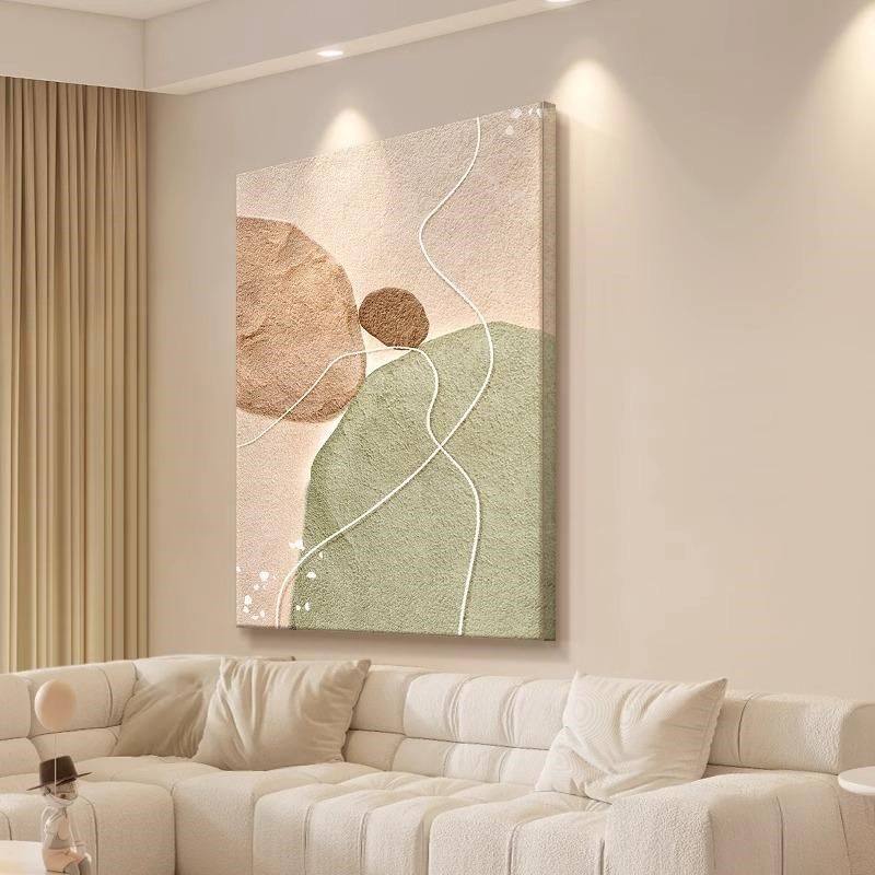 侘寂风石来运转客厅装饰画抽象肌理感沙发背景墙挂画玄关走廊挂画,家居饰品,现代装饰画,淘宝优惠券,粉丝福利购,淘宝优惠卷