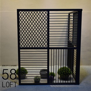 l铁艺护栏 工业风阁楼饭厅咖啡厅围栏 矮墙落地栏杆