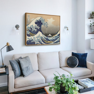 上品印画 神奈川冲浪里 大气居酒屋餐桌客厅挂画装饰画墙壁画