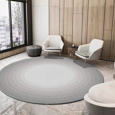 轻奢仿羊绒客厅圆形地毯家用卧室耐脏床边毯书房化妆台转椅地垫厚