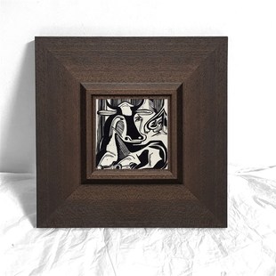 中古风实木画框油画外框定制挂墙新拼图侘寂风装饰外框