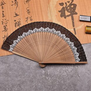 甄选源头厂家档短稍扇头青竹骨绢布女士扇子绸缎扇面量大更优惠