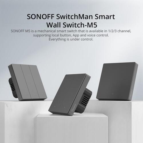 甄选SONOFF M5 智能机械墙壁开关 120型 零火线APP远程控制 ALexa