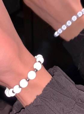 反光贝珠情侣手链 小众设计感手串 高颜值学生手链 8mm反光手串 1