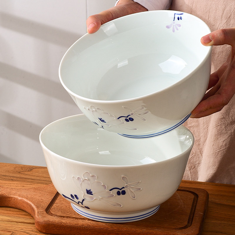 陶瓷餐具套装碗碟釉下彩碗盘家用吃饭碗面碗汤碗菜碗高脚中式风格,餐饮具,泡面碗,淘宝优惠券,粉丝福利购,淘宝优惠卷