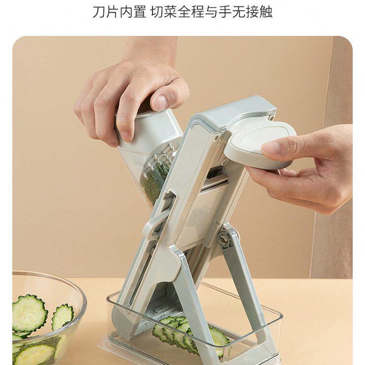 甄选双枪多功能切菜器按压式刨丝器厨房神器土豆丝切丝器现货