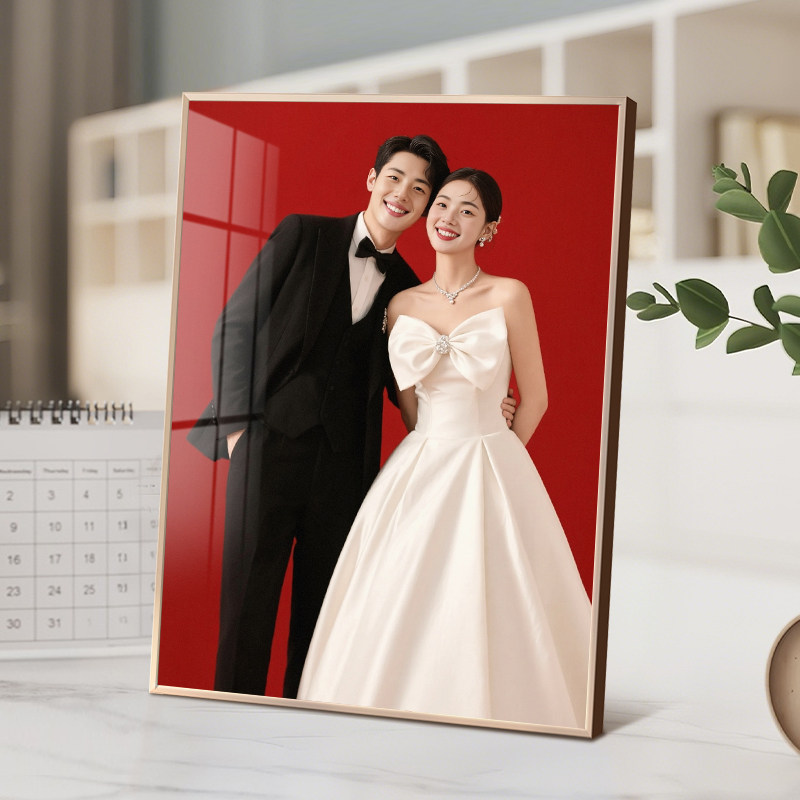 相框摆台定制高级感端加打印冲洗婚纱照片相片放大做成结婚照相框