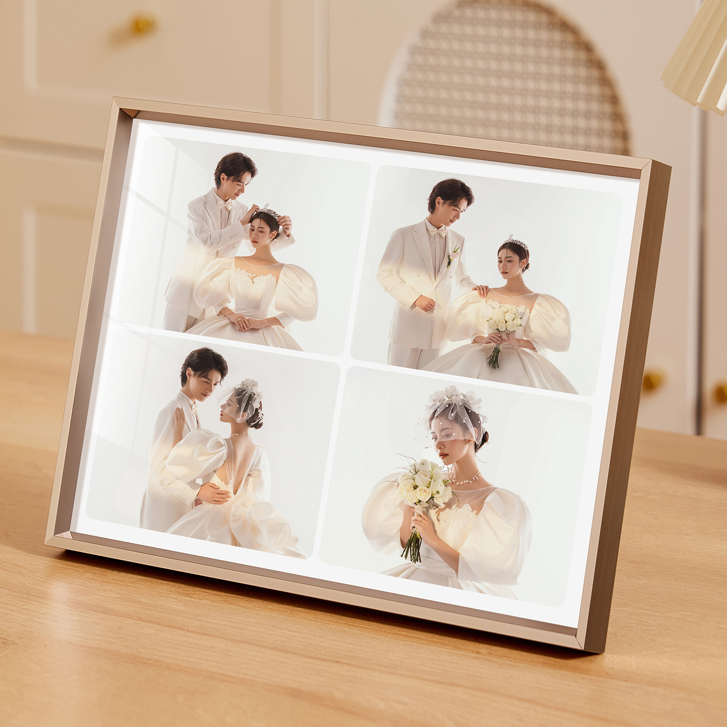 结婚纱照相框摆台定制加洗照相片