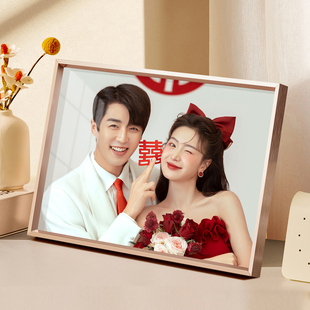 婚纱照相框定制摆台高级感加打印洗结婚照片相片放大做成摆台摆件