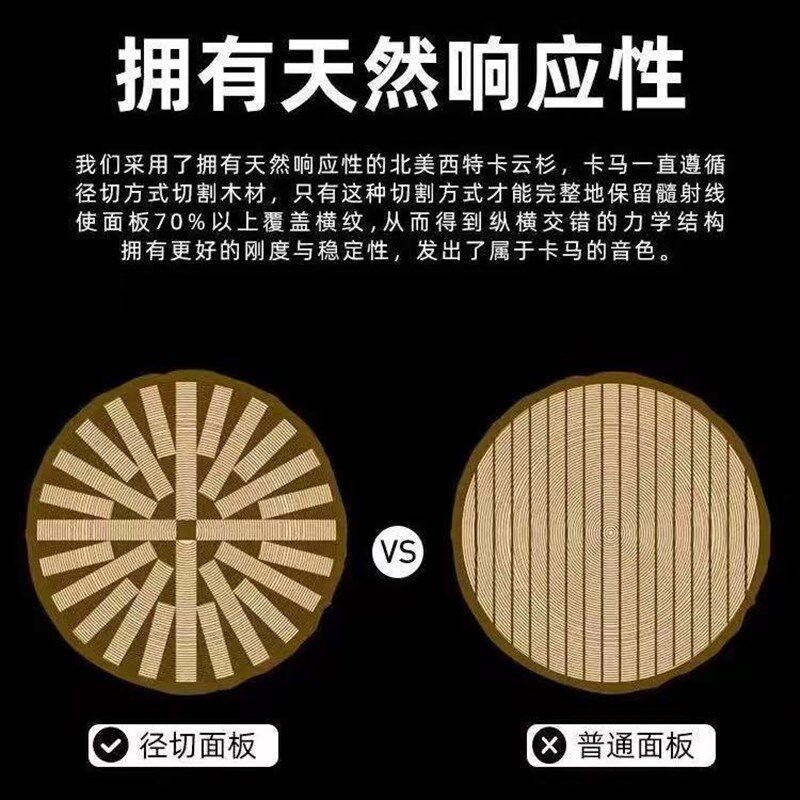 卡普马卡玛单板民谣吉他加振电箱云杉木面单学生