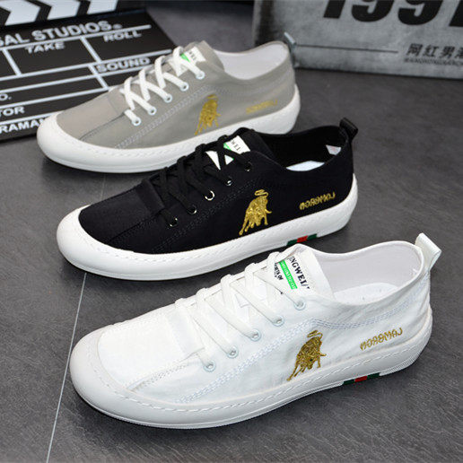 一脚蹬男鞋2021l新款春季透气小白布鞋男韩版潮流百搭运动休闲板,流行男鞋,单鞋,淘宝优惠券,粉丝福利购,淘宝优惠卷