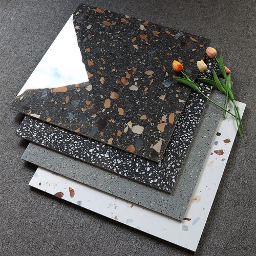 彩色亮光水磨石瓷砖600x6s00卫生间墙砖奶茶店餐厅800x800防滑地