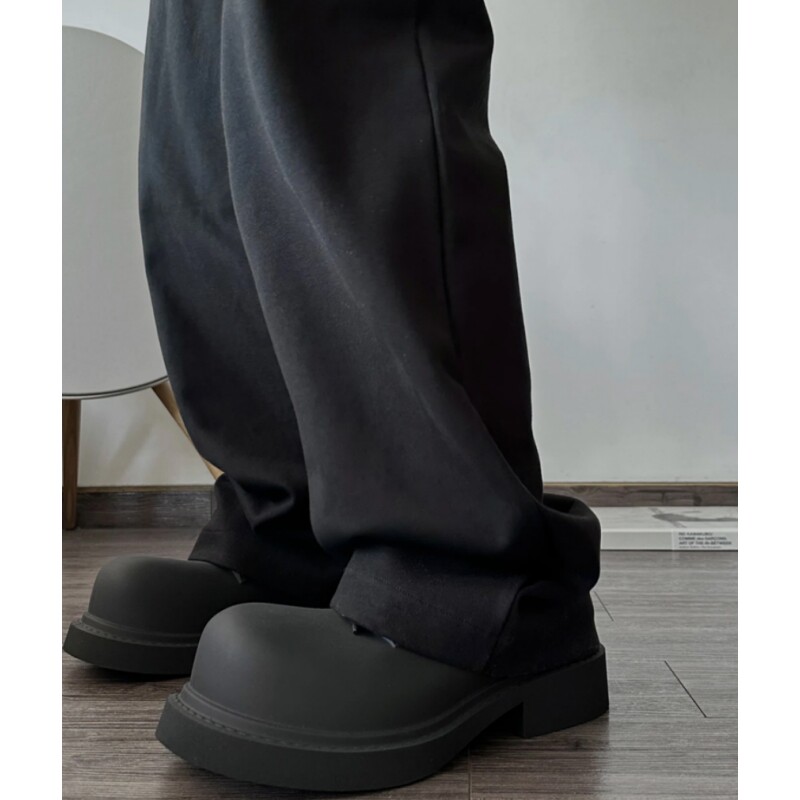 德比鞋黑色男鞋2k024新款夏季厚底增高大头鞋休闲哑光男圆头皮鞋,流行男鞋,休闲皮鞋,淘宝优惠券,粉丝福利购,淘宝优惠卷