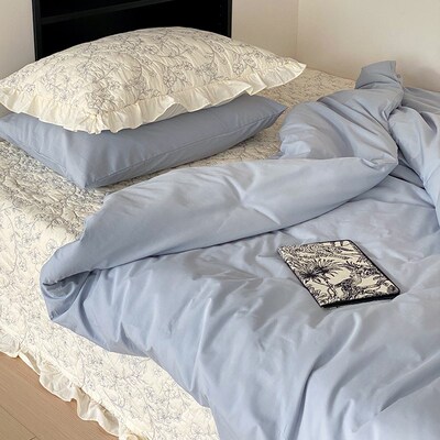 纯棉被套单件200230csm简约纯色220240双人亲肤全棉被罩四季