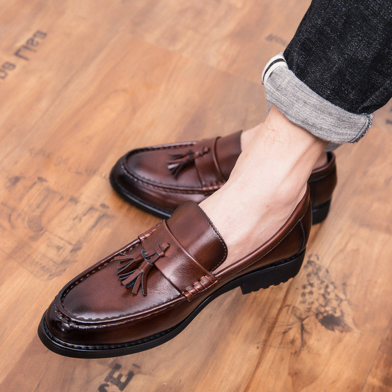 夏季新款男士日常休闲英伦风内增高流苏商务正装小V皮鞋潮流男鞋,流行男鞋,单鞋,淘宝优惠券,粉丝福利购,淘宝优惠卷