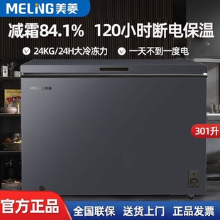 冰柜 301L冰柜家用小型冷藏冷冻两用单温一级能效卧式 美菱100 200