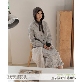 aww 超厚实~高克重·撞色彩点绞花毛衣肌理