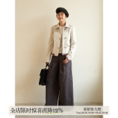 夹克上衣 型·复古撞色格纹翻领短外套百搭休闲春季 aww 正肩版