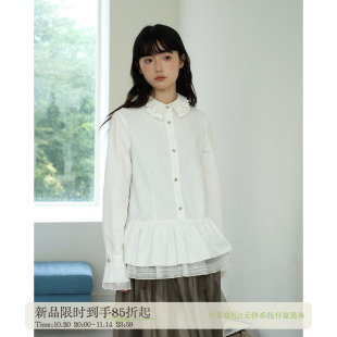 aww 限时85折 新品 多层次叠穿·百褶领荷叶边衬衫 10.25