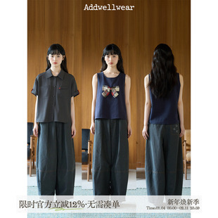 aww 私服/神裤强推·100%棉复古牛仔气球裤休闲口袋长裤小个子