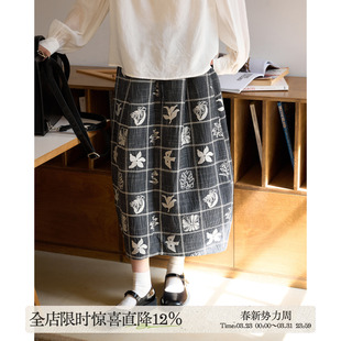 aww 重工系列·绣花日系复古文艺花苞半身裙气球型长裙2026早春