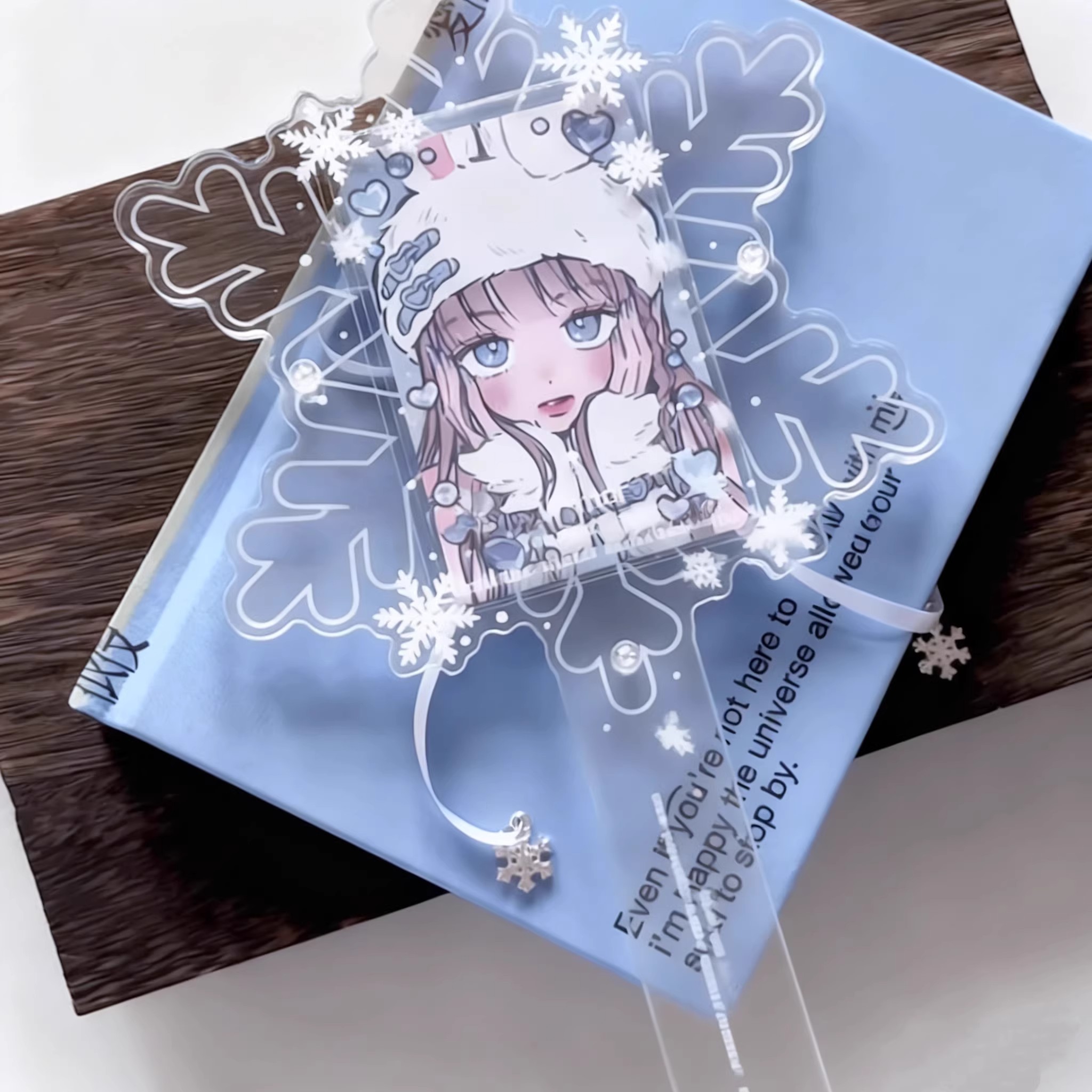 韩系ins透明雪花3寸小卡手持打卡