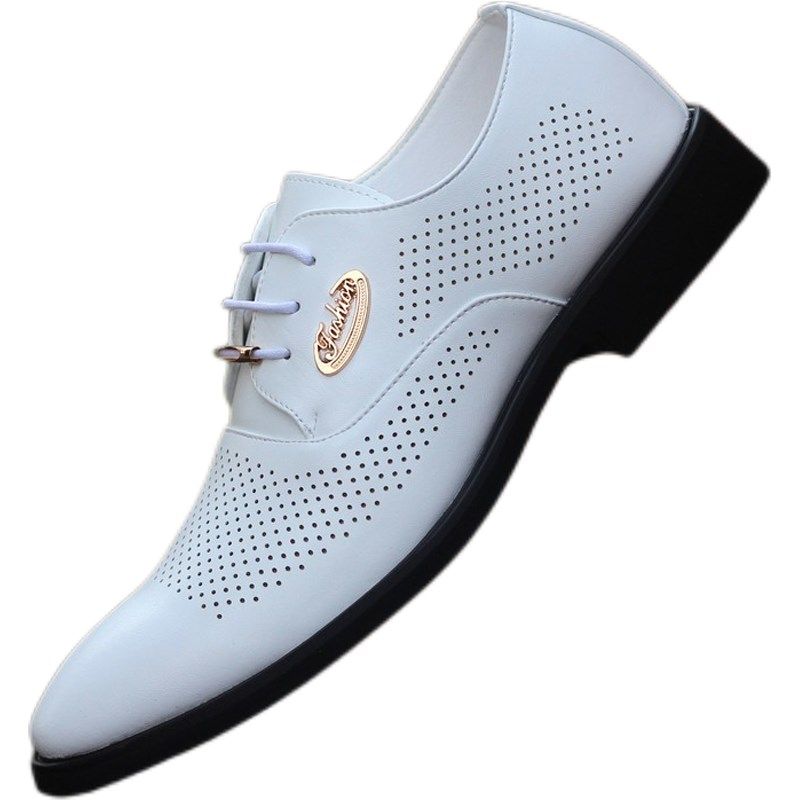 夏季透气洞洞男鞋子镂空s皮鞋男英伦商务正装男士休闲鞋白色凉鞋,流行男鞋,洞洞鞋,淘宝优惠券,粉丝福利购,淘宝优惠卷