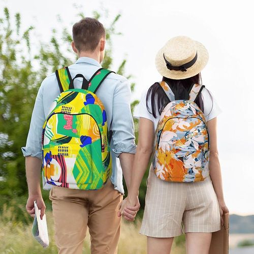 定制帆布双肩背包diy印图印logoE大学高中生书包大容量旅行电脑包