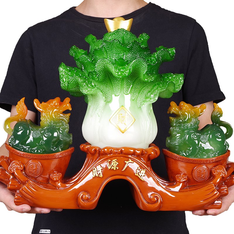 招财貔貅摆件一对k 发财摇钱树玉白菜聚财阵 公司办公室收银台摆