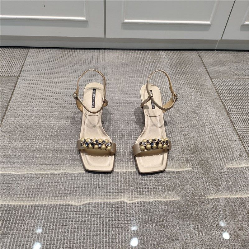 法式方头高细跟露趾扣件一s字扣凉鞋2025夏季新款是欧货百搭女鞋,女鞋,一字带凉鞋,淘宝优惠券,粉丝福利购,淘宝优惠卷