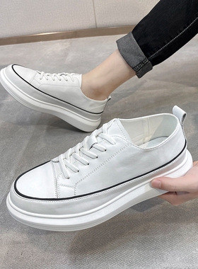 鞋子男秋季20g21年新款白色休闲鞋韩版潮流百搭板鞋厚底透气小白