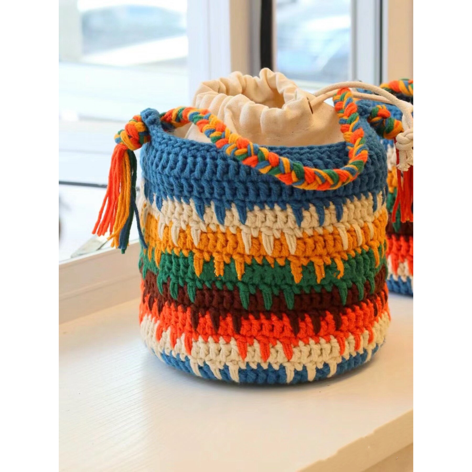 流光溢彩大肚包水桶包手工编织包包diy材料包毛线钩针送女朋友,服饰配件/皮带/帽子/围巾,DIY编织材料包,淘宝优惠券,粉丝福利购,淘宝优惠卷