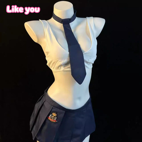 Like You学院风JK制服套装性感纯欲风辣妹短裙qqny性感风学生诱惑