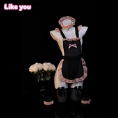 Like You小胸友好性感qqny内衣可爱围裙女仆制服粉色纯欲风黑裙女
