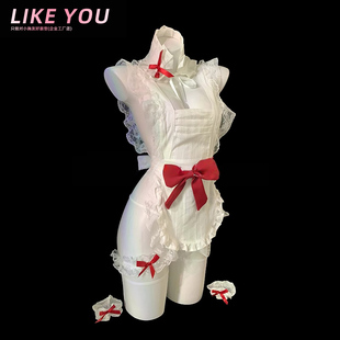LikeYou小胸性感女仆可爱qqny小厨娘cos制服小胸免脱连体衣围裙装