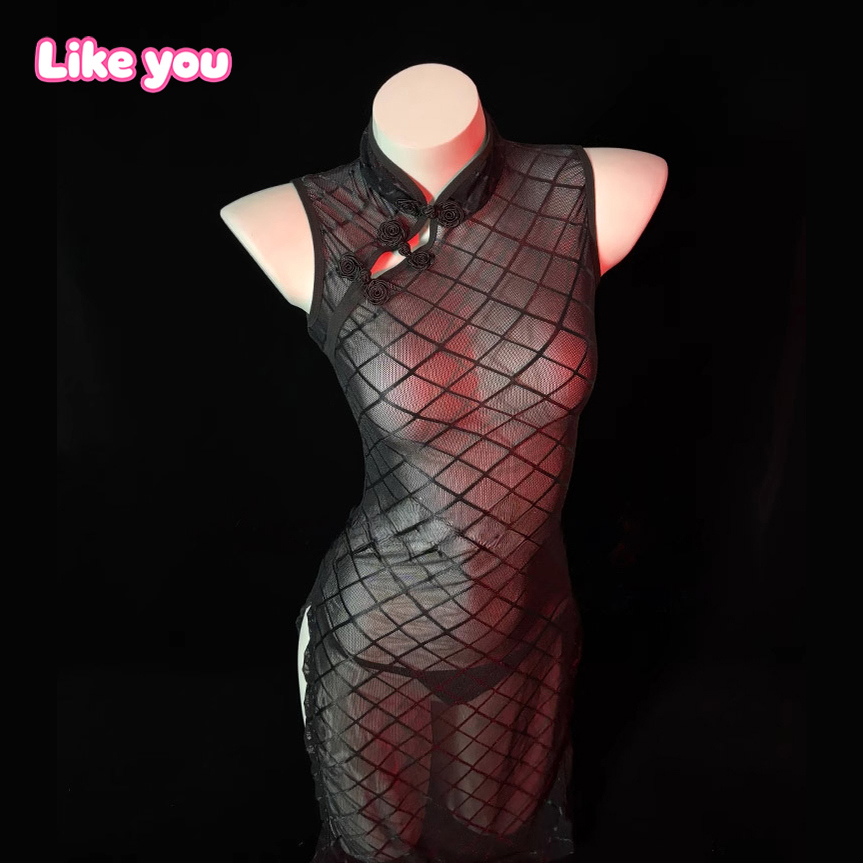 Like You性感风情古风开衩透视长裙旗袍透视旗袍qqny免脱网纱床上