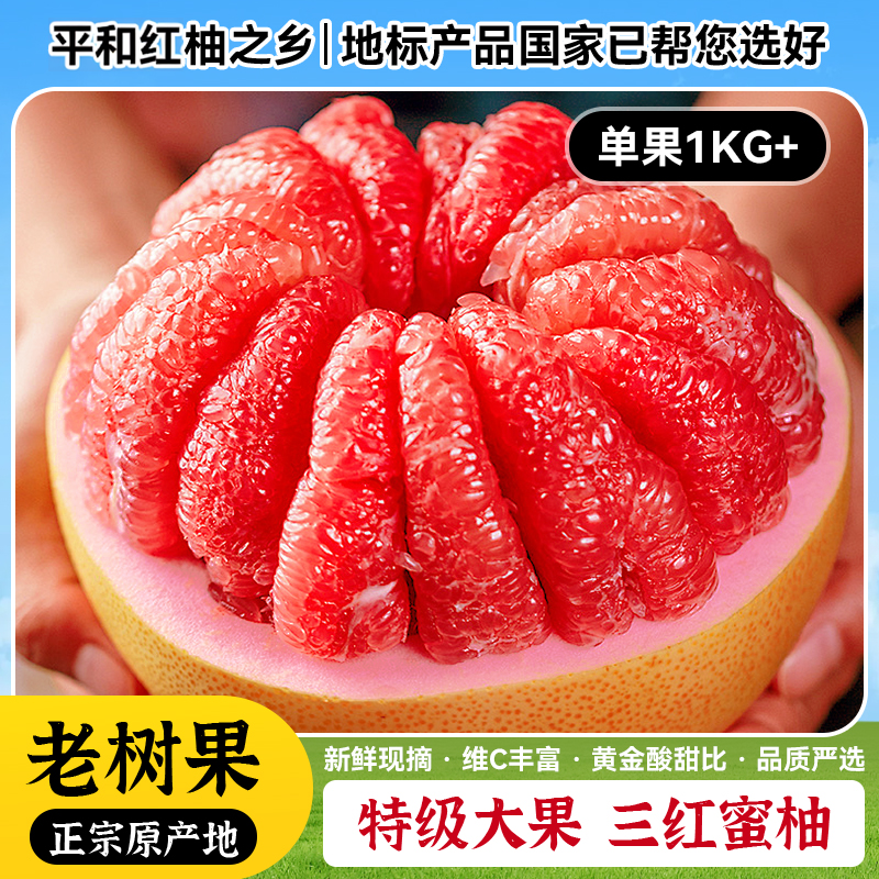 福建平和三红蜜柚当季新鲜水果