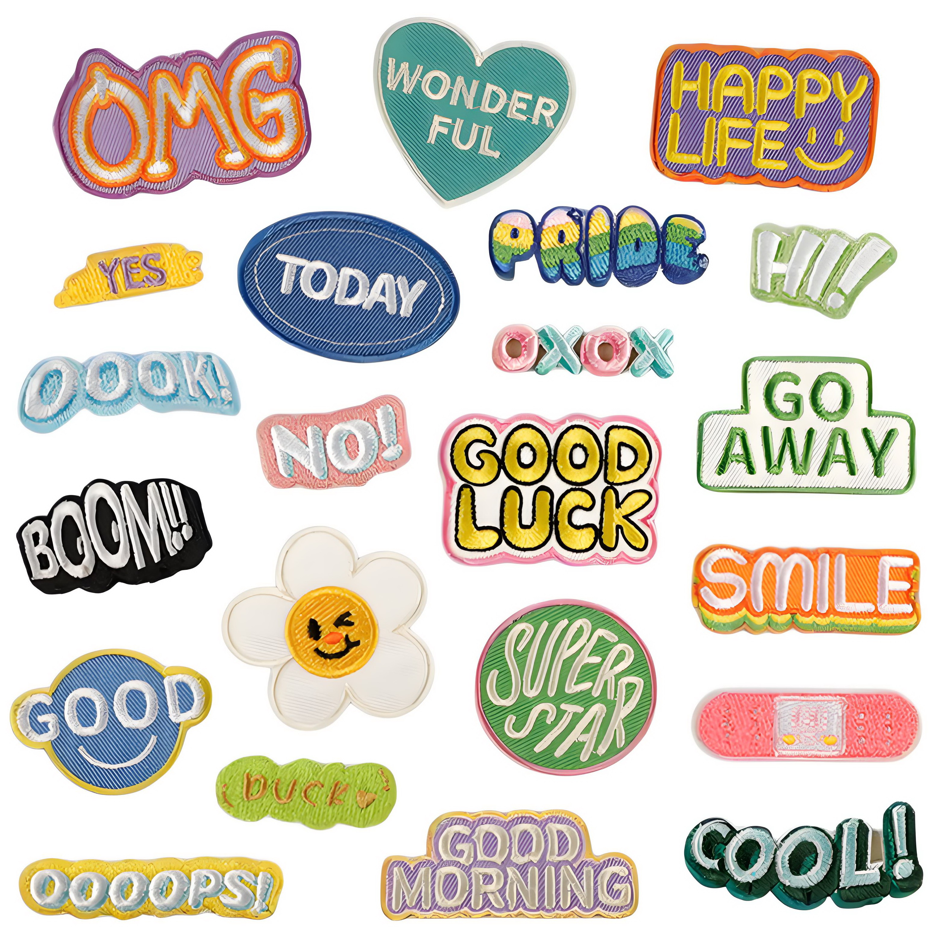 原创绣花标卡通徽章英文字母补丁卡通衣服贴配饰辅料布贴补丁