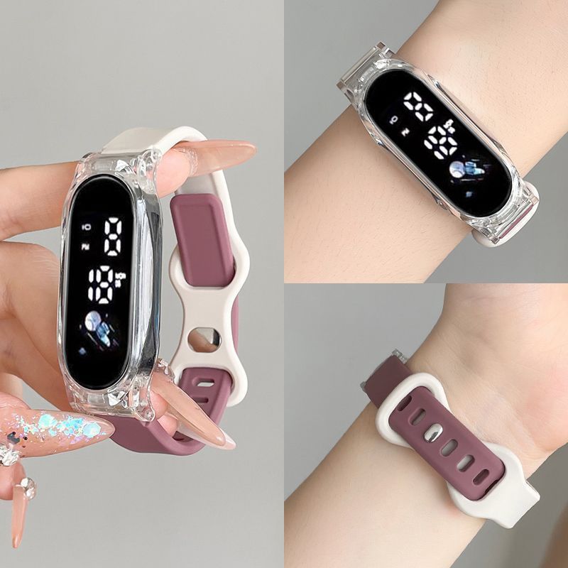 透明LED智能腕表学生高颜值