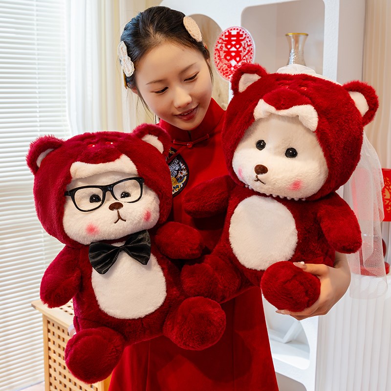 婚庆礼物压床娃娃送新人喜娃结婚一对新款抱枕公仔萌婚房床上
