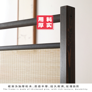 饰中式 实木禅意座屏屏风隔断客厅玄关门厅艺术现代装 隔断墙胡桃木