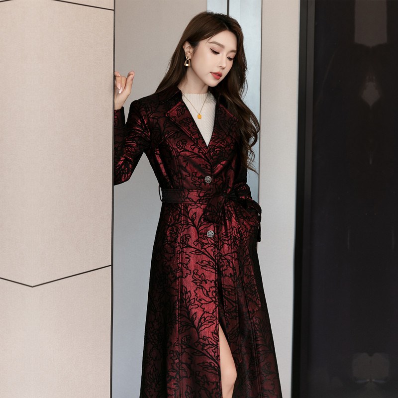 风衣外套女2023新款春秋长款过膝今年流行妈妈洋气大衣超长到脚踝